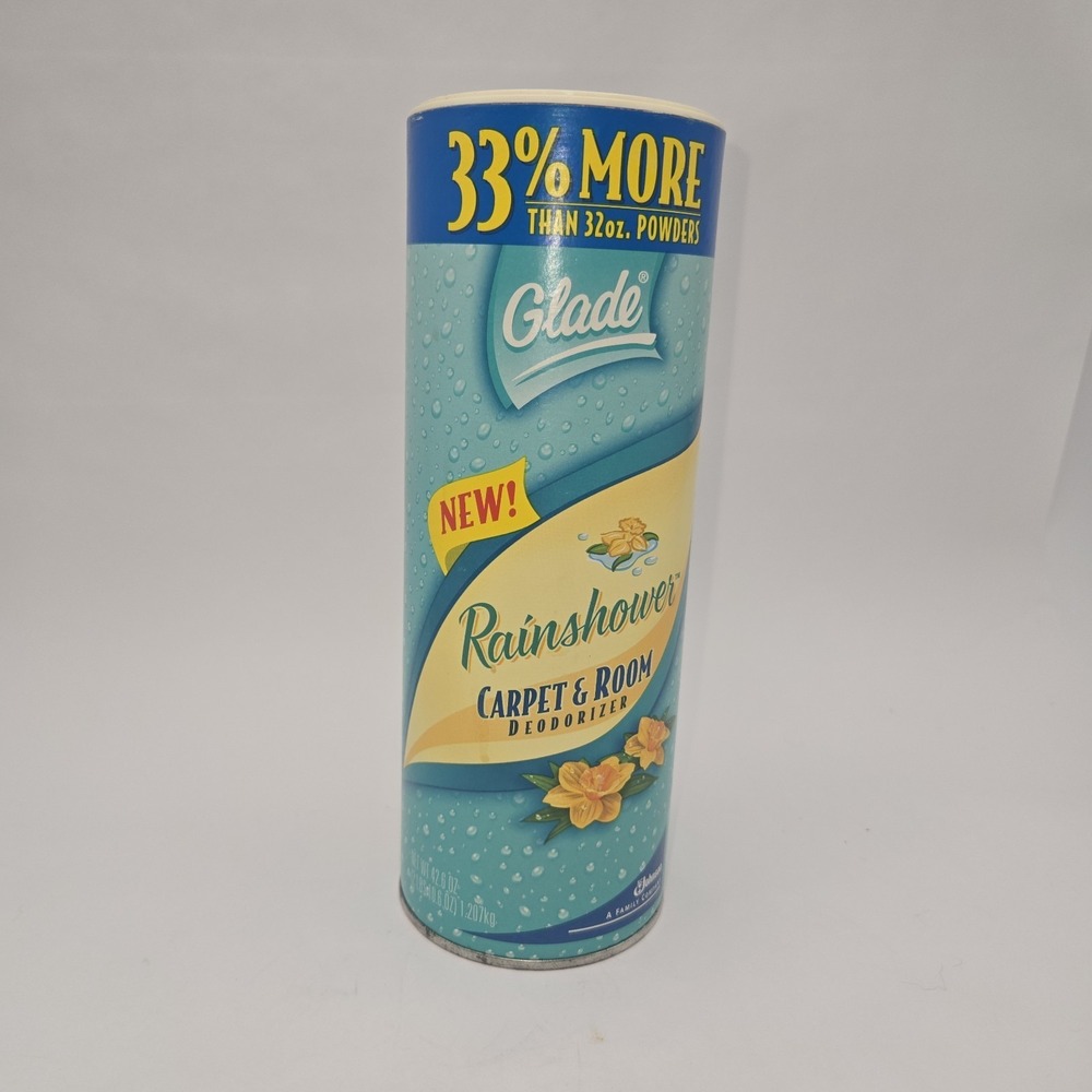Glade Rainshower 42.6 oz‎ Carpet Room Vintage 90s Powder New Old Stock Full Seal